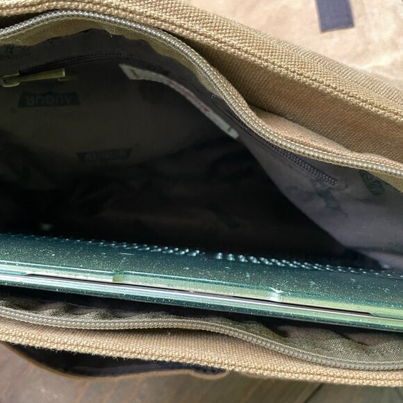 Brown Messenger Bag by Augur Strauss, Canvas Bag with Leather Accents - Picture 7 of 14